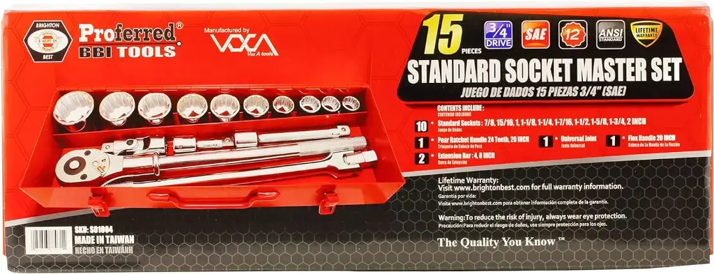 3/4" Drive Socket set - 15 Piece SAE