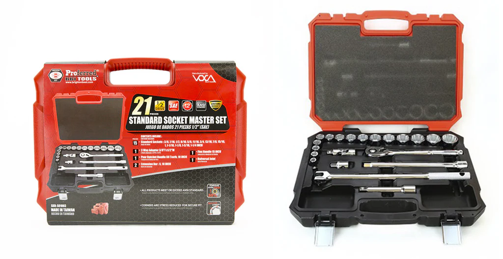 1/2" DRIVE 21 PIECE (SAE) SOCKET SET