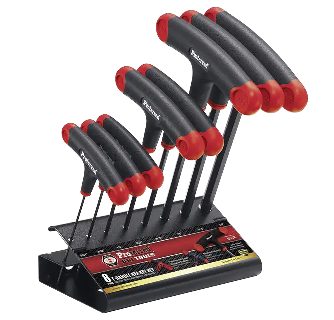 T-Handle Hex Key Set - 8 Piece (SAE & Metric)