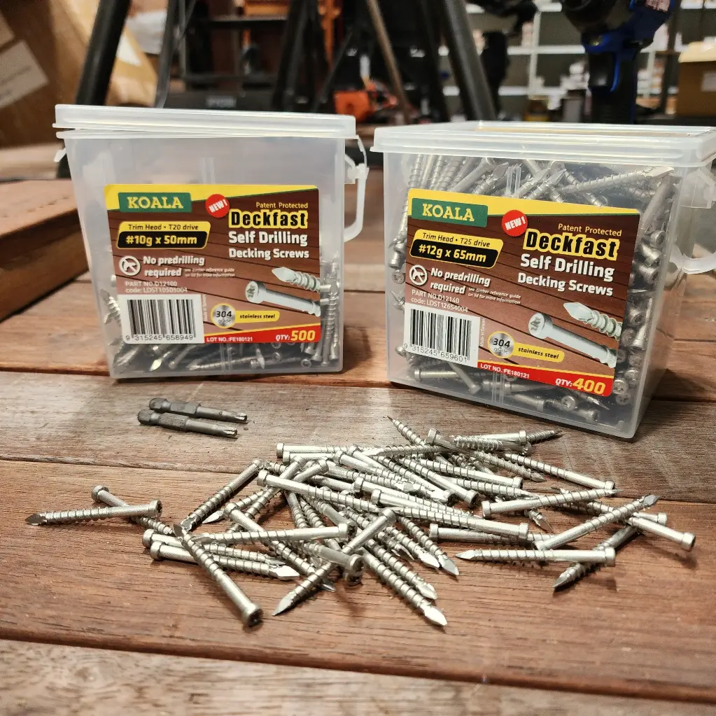 Deckfast Decking Screws - pack 400 - 65mm 10G (316 Stainless Steel, Flat Head)