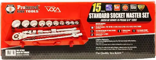 3/4" Drive Socket set - 15 Piece SAE