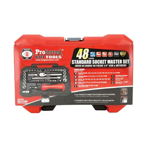 1/4" DRIVE 48 PIECE (SAE & METRIC) SOCKET SET
